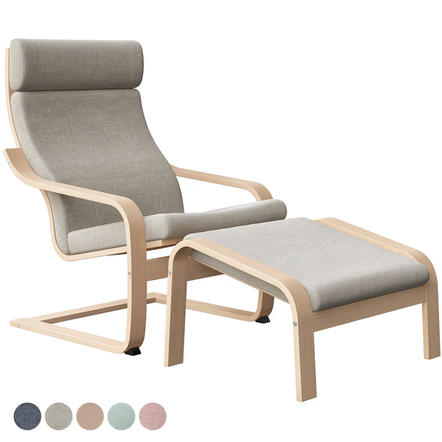 Poäng Chair with Stool Ikea — Descargar