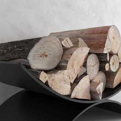 Decorative wall with fireplace set 42 — Ver 5