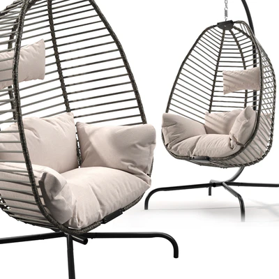Hanging chair with frame — View 1