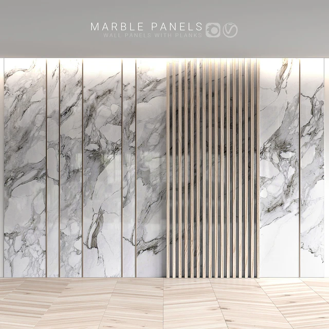 Marble panels with planks — Descargar