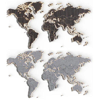 World map in 5 materials | 16k | PBR — Ver 4
