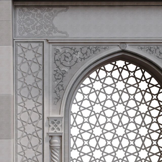 islamic arc and pattern facade element set 385 — Descargar