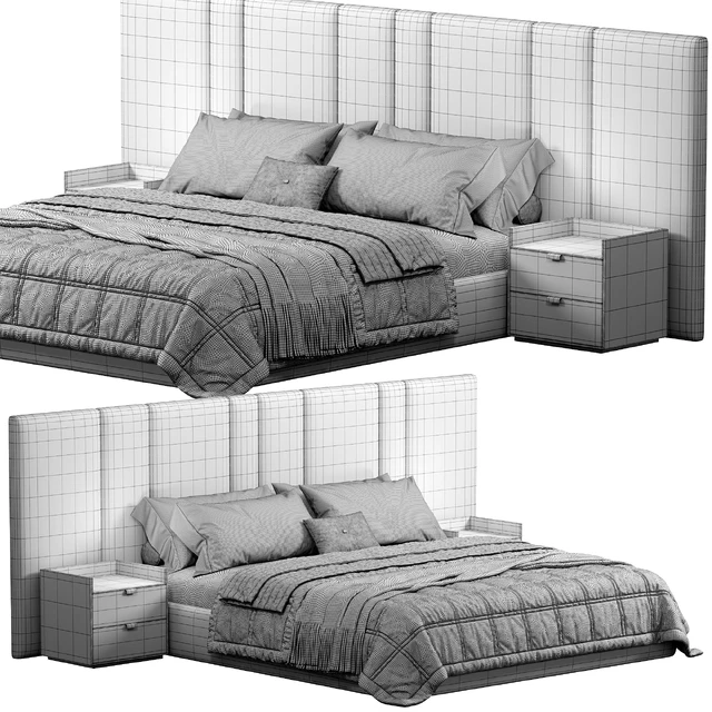 Futuro Bed with wide Headboard By Sensorsleep — Скачать