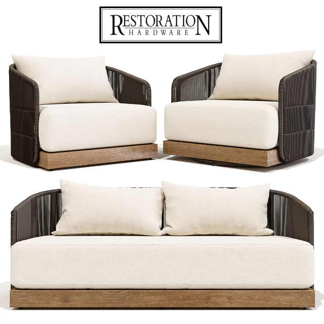 RH Havana Swivel and Lounge Chair with 68'' Sofa — Скачать