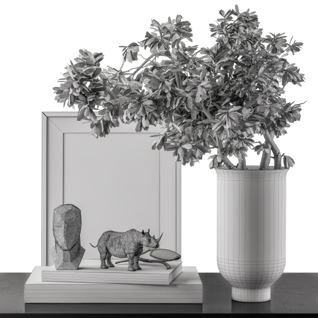 Black and Green Decorative Set with Plants - Set 77 — Descargar