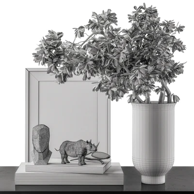 Black and Green Decorative Set with Plants - Set 77 — Ver 3