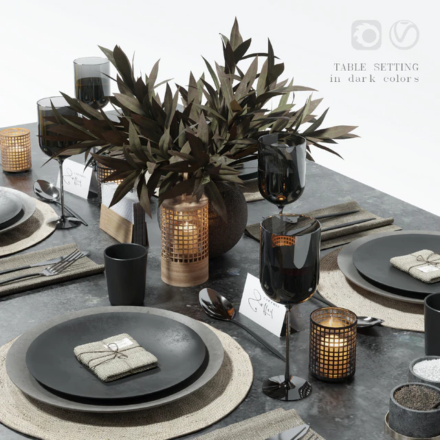 Table setting in dark colors — Descargar