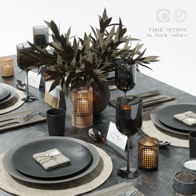 Table setting in dark colors — Ver 1