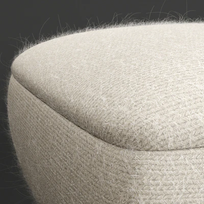 Cusi Modern Pouf in White Mohair — Вид 4