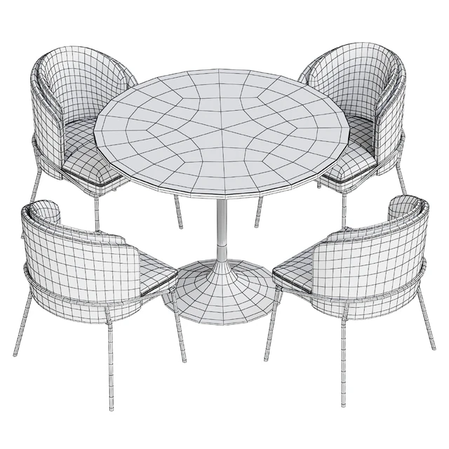 MInotti Fill noir chair with table — Скачать
