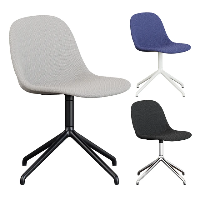 Muuto Fiber Fabric Side Chair Plastic Swivel Base — Descargar
