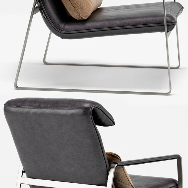Industrial Chic Emilio Brown Leather Lounge Chair — Descargar