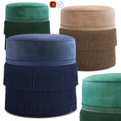 Globewest Kennedy Fringed Ottoman — Ver 1