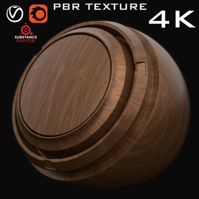 3 Wood PBR Texture & Substance Painter — View 2