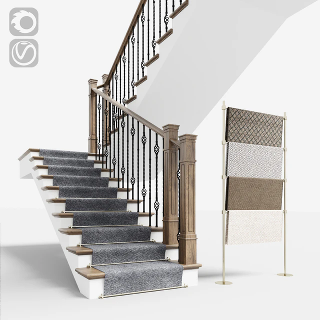 Classical staircase with carpet — Descargar