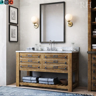 MERCANTILE EXTRA-WIDE SINGLE VANITY SINK — Вид 1