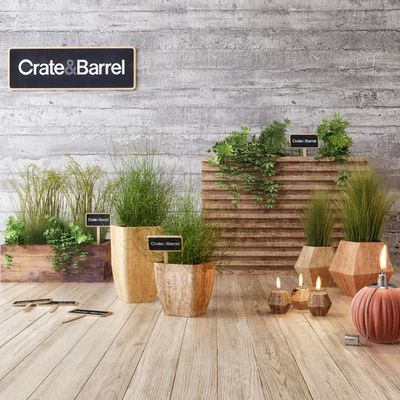 Crate & Barrel planter set — Вид 1