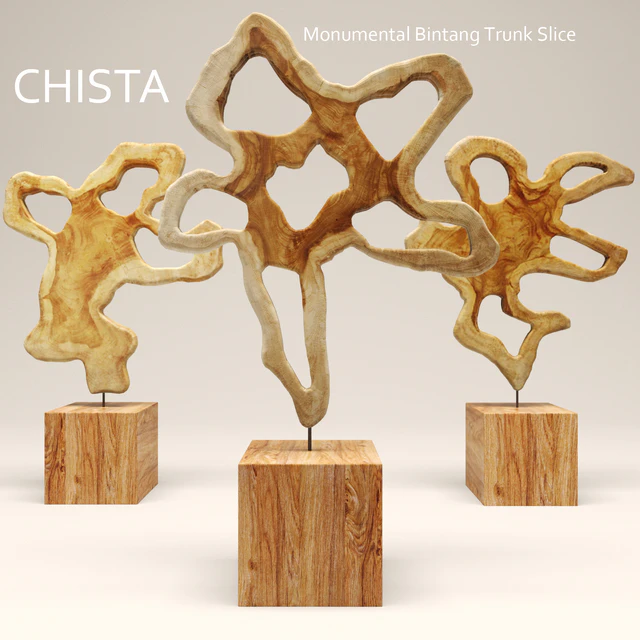 CHISTA. Monumental Trunk Slice, saw cut, cut, wooden, figurine, sculpture, eco design, style — Descargar
