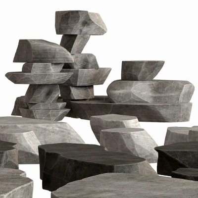 Rock stone plate splinter n1 / Скальный плиточный камень — Вид 5