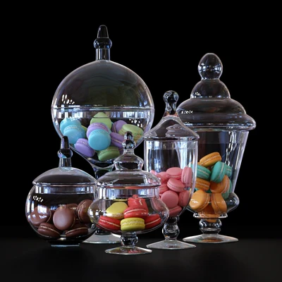 CYS Glass Candy Buffet Jar and Macaroons — Ver 1