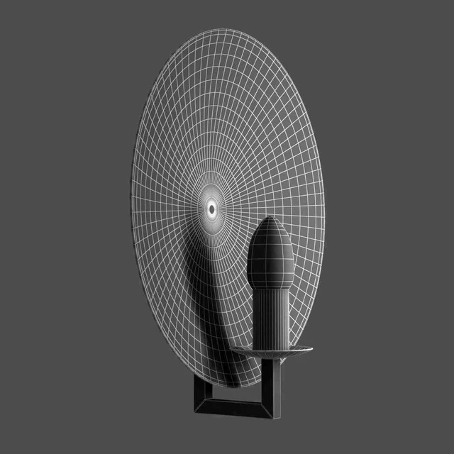Hammered brass round wall light 3D model — Скачать