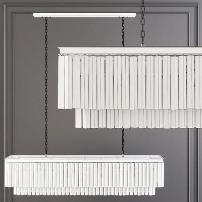 Restoration Hardware 1920S ODEON Clear Glaser FRINGE RECTANGULAR CHANDELIER 59 Black — Ver 2