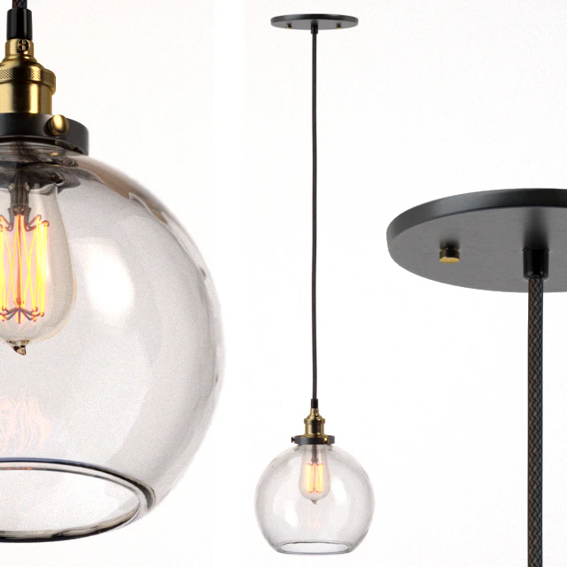 Restoration Hardware 20TH C. FACTORY FILAMENT CLEAR GLASS CAFÉ PENDANT — Descargar