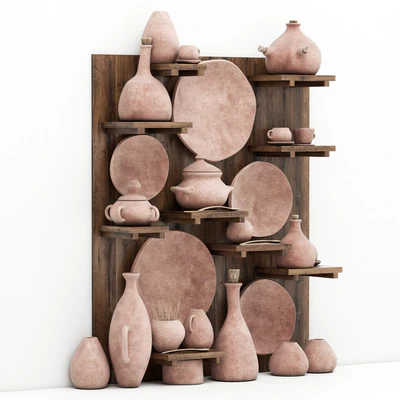 Dishes clat rack n10 / Стеллаж посуды из глины — Вид 3
