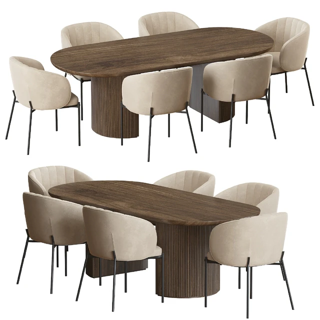Shell Back dining chair and Moon Table — Descargar