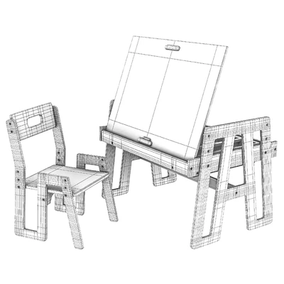 Growing furniture set: children's table and chair Rastishka Limoni Kids — Ver 3
