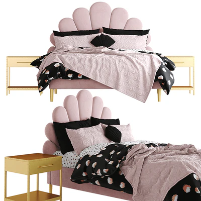 The Emily Meritt Shell Upholstered Bed — Ver 1