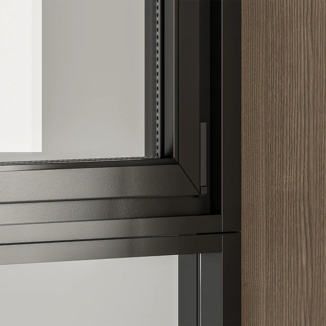 Black Modern Window with Wooden Frame - Windows Set 06 — Descargar