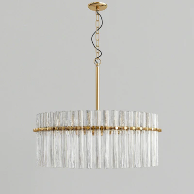 Casandra 4-light Brushed Brass Pendant Crystal Chandelier — Ver 3