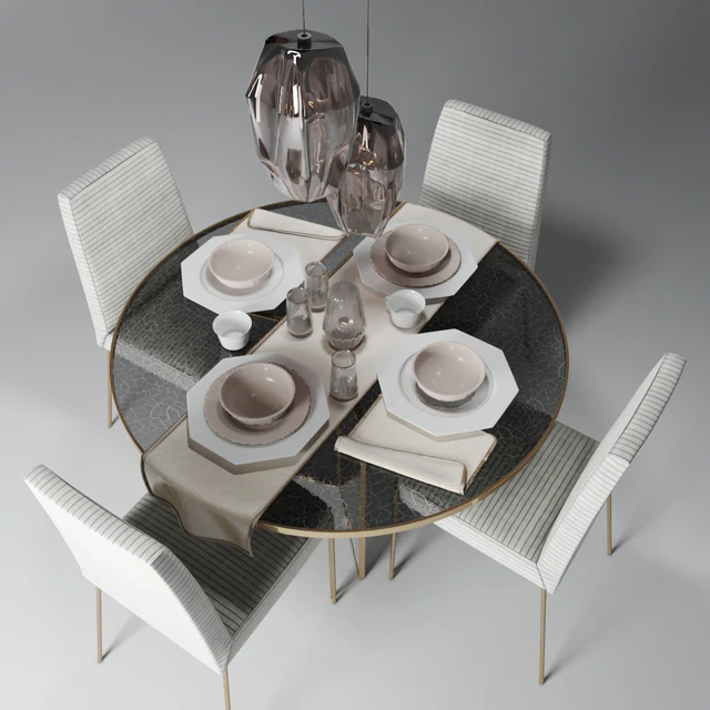 Dining group Kelly Wearstler + suspension Crystal lux DALI — Descargar