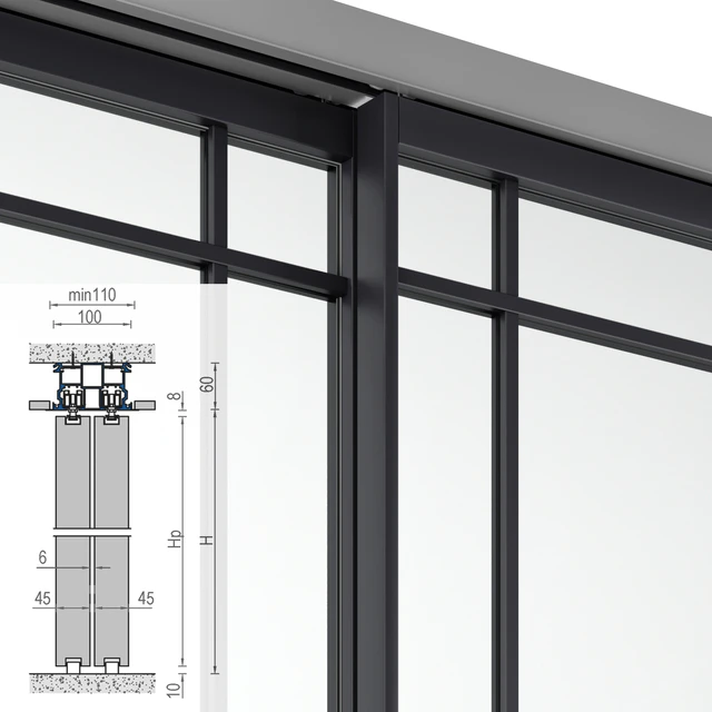 Sliding glass partitions Union in Stratus Slim profile — Download
