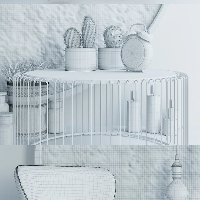 Decor set with moss and lamps — Скачать