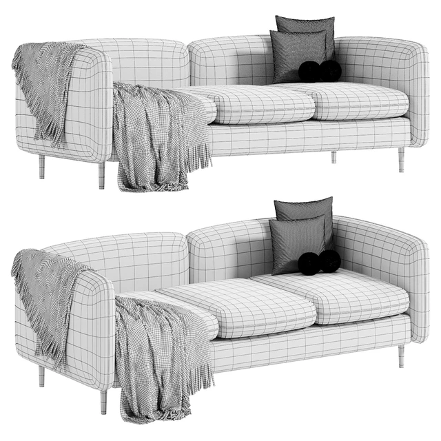 Ivy White Flannelette Loveseat Fabric 2 Seater Sofa — Скачать