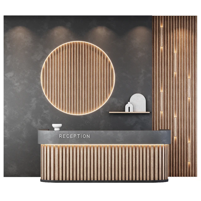 Reception desk natural wood — Скачать
