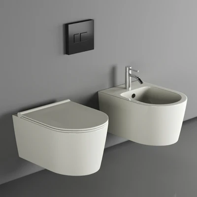 Salenzi Wandcloset Civita 50x35x36.5 Cm Keramiek Rimless Mat Grijs — Ver 1