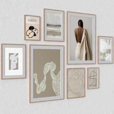 Set of 8 wall paintings 3007 — Ver 2