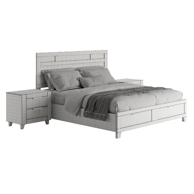 Morales Rustic Wood Bed — Descargar