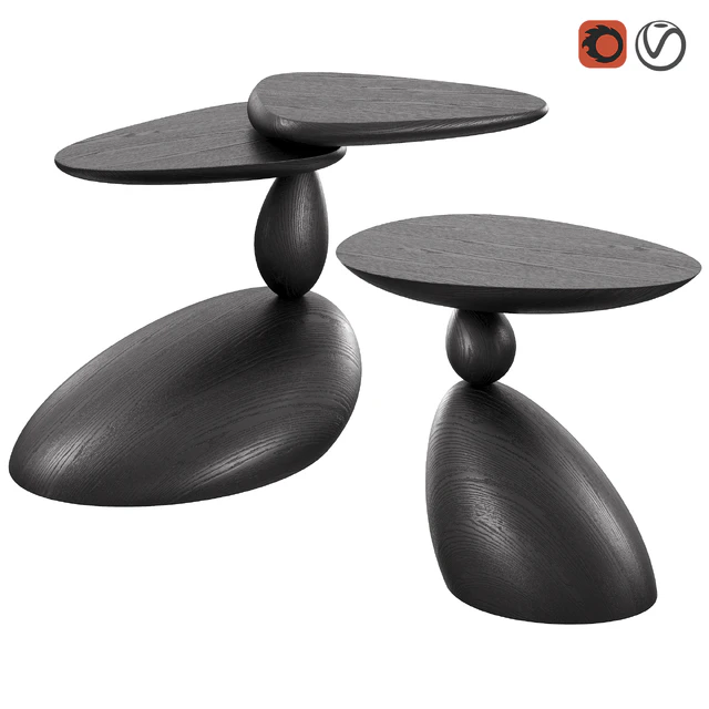 Stones and Twins coffee tables by WOODZENART from the Stone Story collection — Descargar
