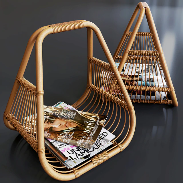 journals set and wicker stand made of natural rattan — Descargar