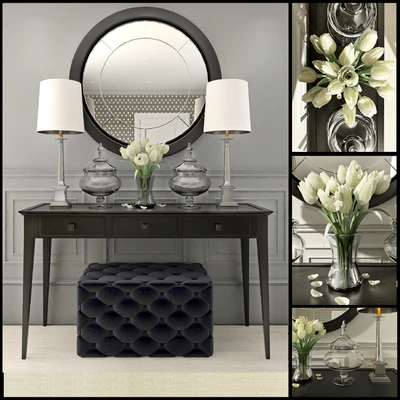 Black decor set with mirror — скачать