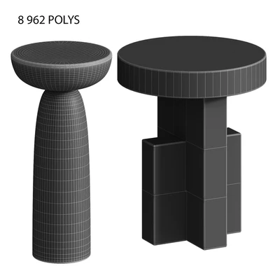Tori / Clarence Travertine Side Table — Ver 4