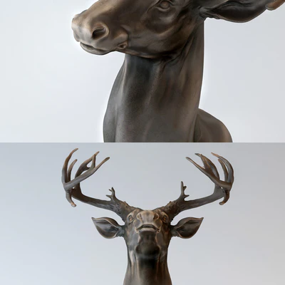 Bronze sculpture "Head of a deer." — Ver 3
