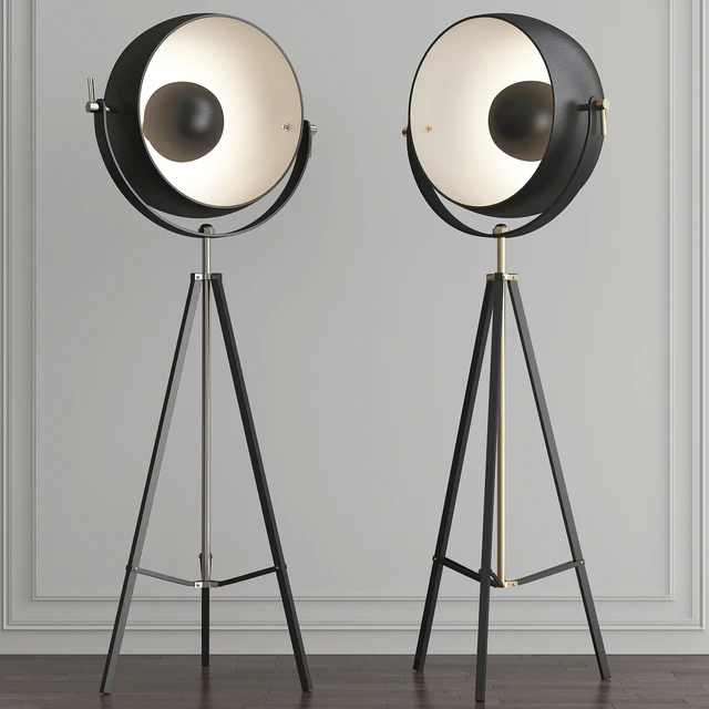 Backstage Matte Black & Polished Nickel Floor Lamp by ELK Home — Descargar