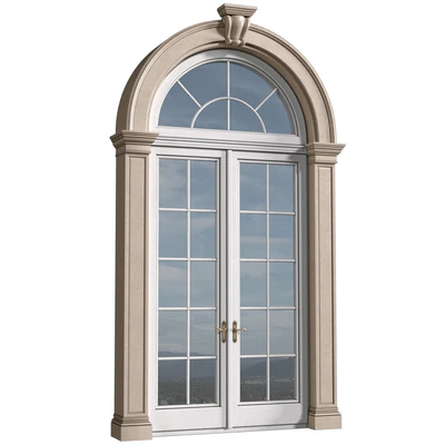 Arc Classical frame window.Entrance to the house.Front Door.Arched Opening.Outdoor Entrance classic door.External Doors. Exterior Door.Street Doors — download