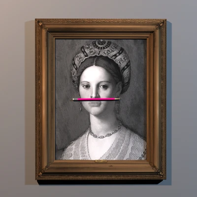 PINK ON CANVAS PENCIL MINEHEART — Ver 1