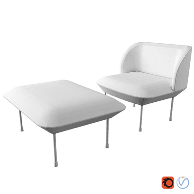 Oslo Lounge chair & Pouf By Muuto — Вид 3